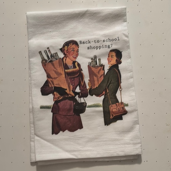 Other - Vintage Style Kitchen Towel with Retro Print NWOT